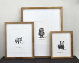 Stay Clever Little Fox. 8x10 fine art paper print, black and bright white