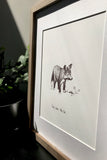 Stay Clever Little Fox. 8x10 fine art paper print, black and bright white