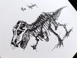 Tyrannosaurus Rex Dinosaur "Be Legendary" 8x10 black and white archival print