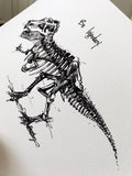 Tyrannosaurus Rex Dinosaur "Be Legendary" 8x10 black and white archival print