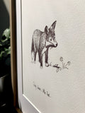 Stay Clever Little Fox. 8x10 fine art paper print, black and bright white
