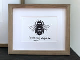 Honey Bee "Do small things with great love." 8x10 archival quality fine art paper print, great gift for teacher!
