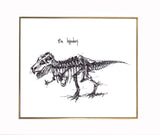 Tyrannosaurus Rex Dinosaur "Be Legendary" 8x10 black and white archival print