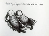 Sea Otters 2 "To love and be loved" 8x10 archival quality fine art paper print, perfect wedding or bridal shower gift!