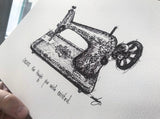 Antique Singer Sewing Machine "Create the things you wish existed." 8x10 archival quality fine art paper print