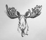 Moose. "Be a seeker of everyday magic." 8x10 archival quality fine art paper print, black and bright white with light texture