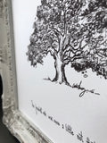 Tree "The greatest oak was once a little nut that held its ground." 8x10 archival quality fine art paper print, great gift for graduate!