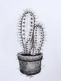 Cactus 8x10 black and white fine art paper print- "All things grow with love."