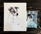 YOUR PET or HOME 8x10" Custom Artwork hand drawn by the artist. Black ink on 8x10 white canvas