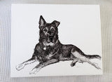 YOUR PET or HOME 8x10" Custom Artwork hand drawn by the artist. Black ink on 8x10 white canvas