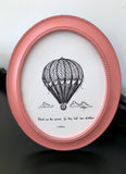 Hot Air Balloon "Blessed are the curious, for they shall have adventures." 8x10 archival quality fine art paper print, black and white