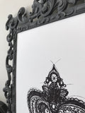 Crown "Always stay humble and kind." 8x10 lightly textured fine art print, black and bright white