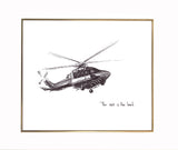 Helicopter 2 "The sky is the limit." 8x10 archival quality fine art paper print, black and white with light texture.