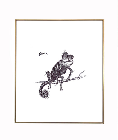 Karma Chameleon, 8x10 archival quality fine art paper print, black and white